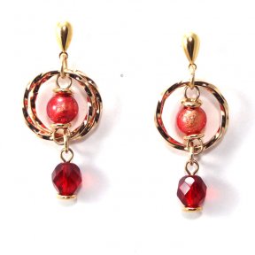 Murano Glass Earrings Red